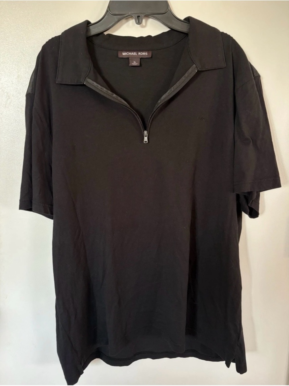 Michael Kors Men’s Black Zip-Front Polo